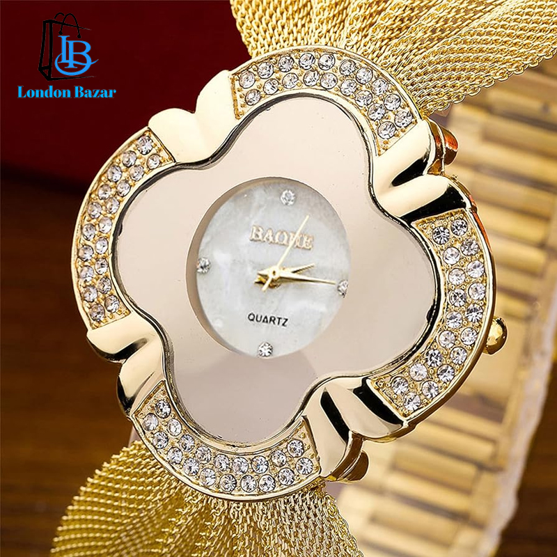 Elegant Butterfly Gold Watch