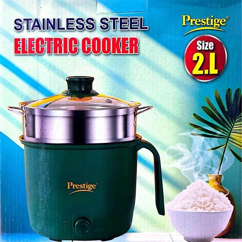 Prestige 2.1L Household Kitchen Electric Cooking Pot with Steamer_D Leathers